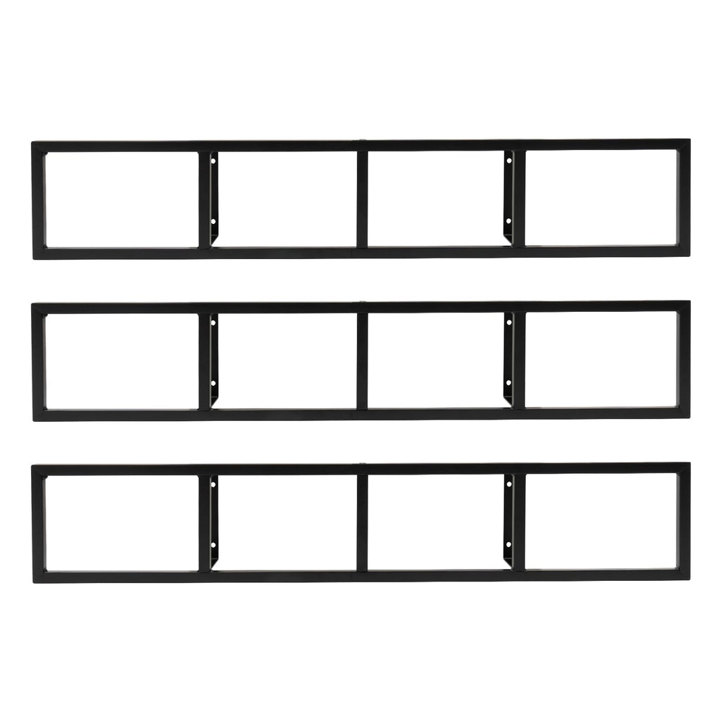 Black 3Pcs Wall Mount Media Storage Rack R527913