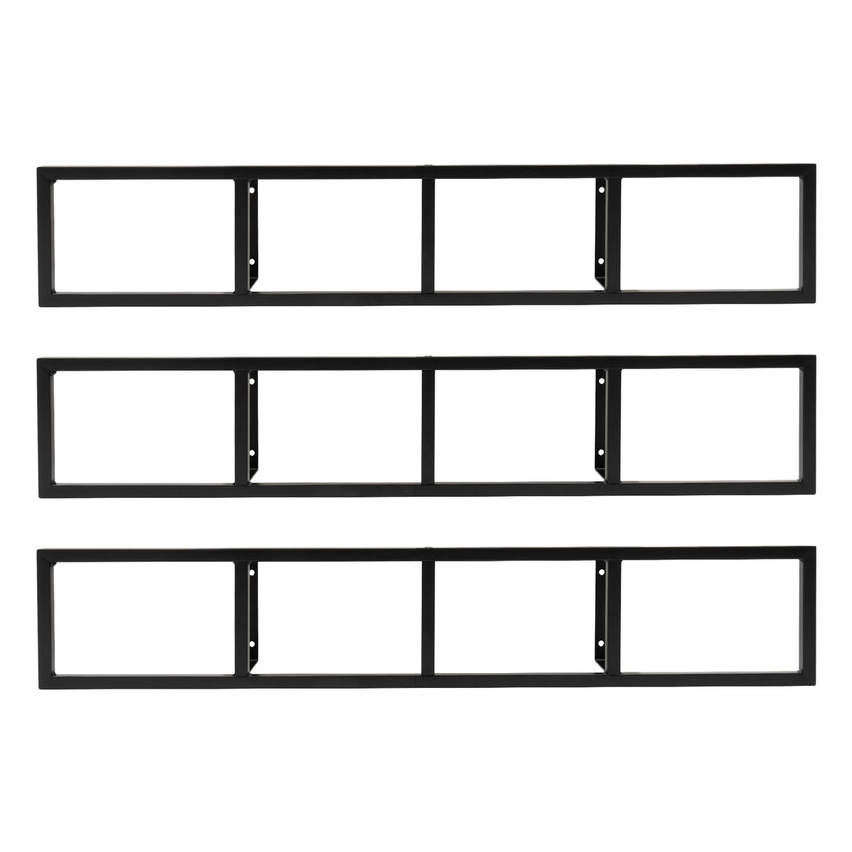 Black 3Pcs Wall Mount Media Storage Rack R527913