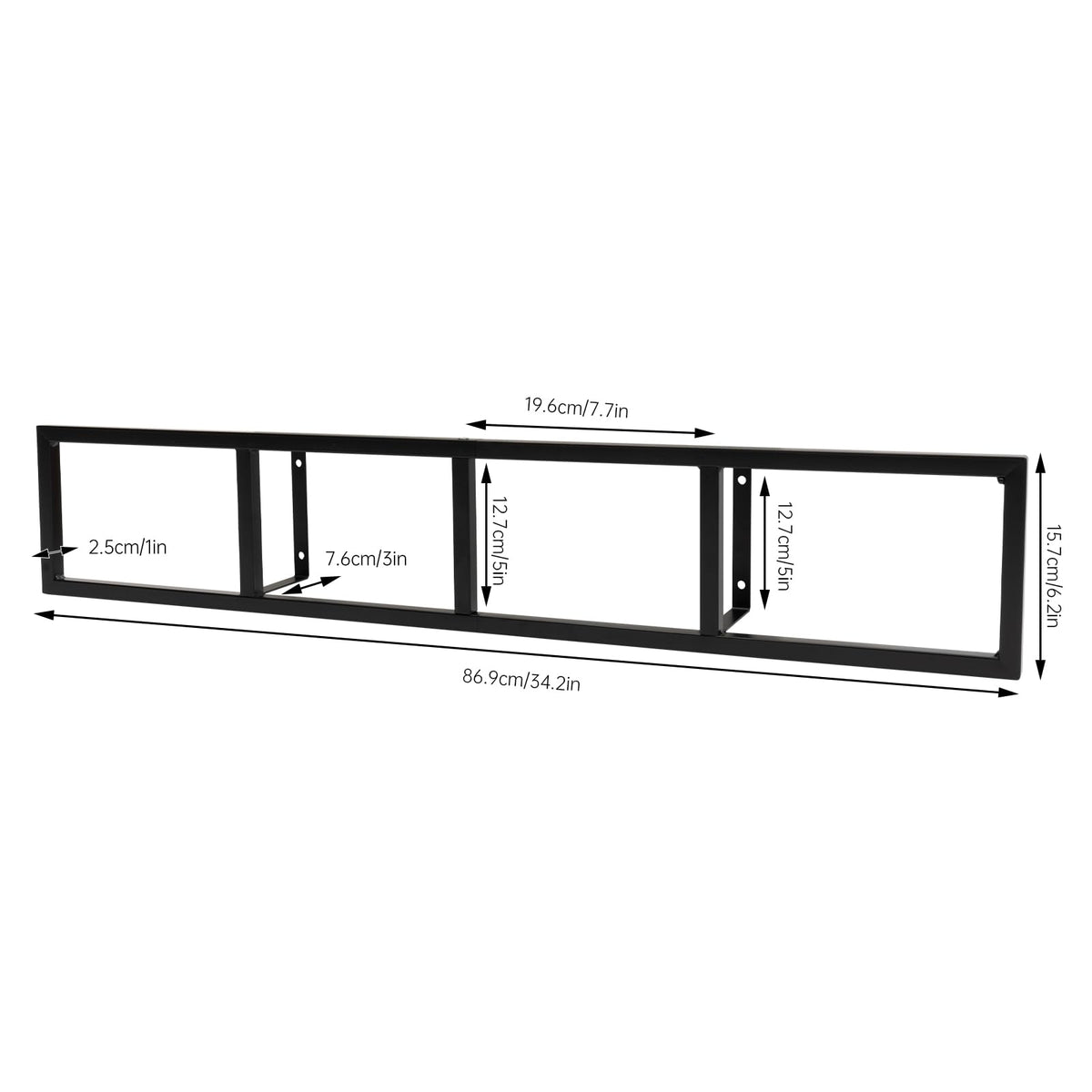 Black 3Pcs Wall Mount Media Storage Rack R527913