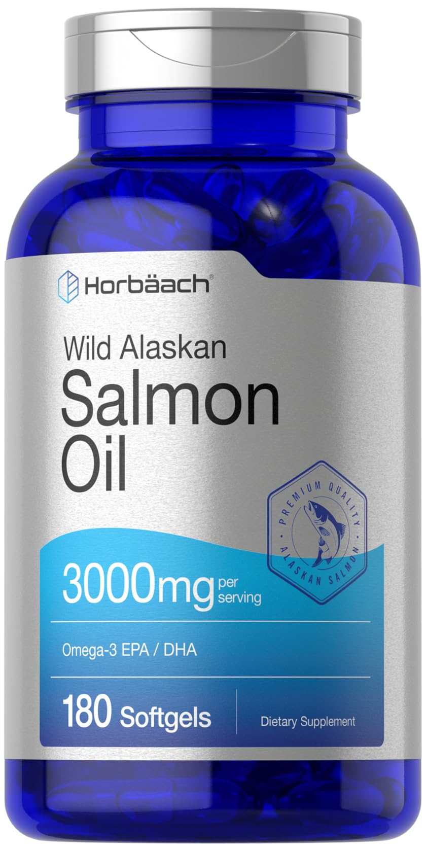 Wild Alaskan Salmon Fish Oil 3000mg 180 Softgel Capsules Z22876