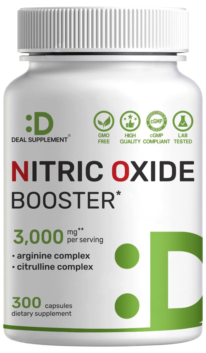 3,000mg 300 Capsules Nitric Oxide Supplement G37156