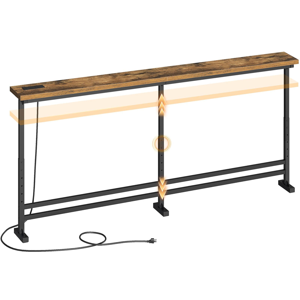 70.9" Console Table with Adjustable Height and Power Outlet L1583