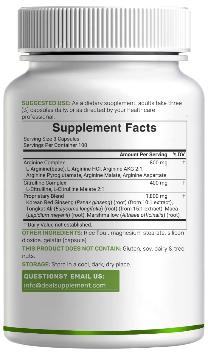 3,000mg 300 Capsules Nitric Oxide Supplement G37156
