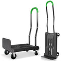 2-in-1 Convertible Hand Truck Dolly, 330LBS Capacity, Foldable Black & Dill Green T3290
