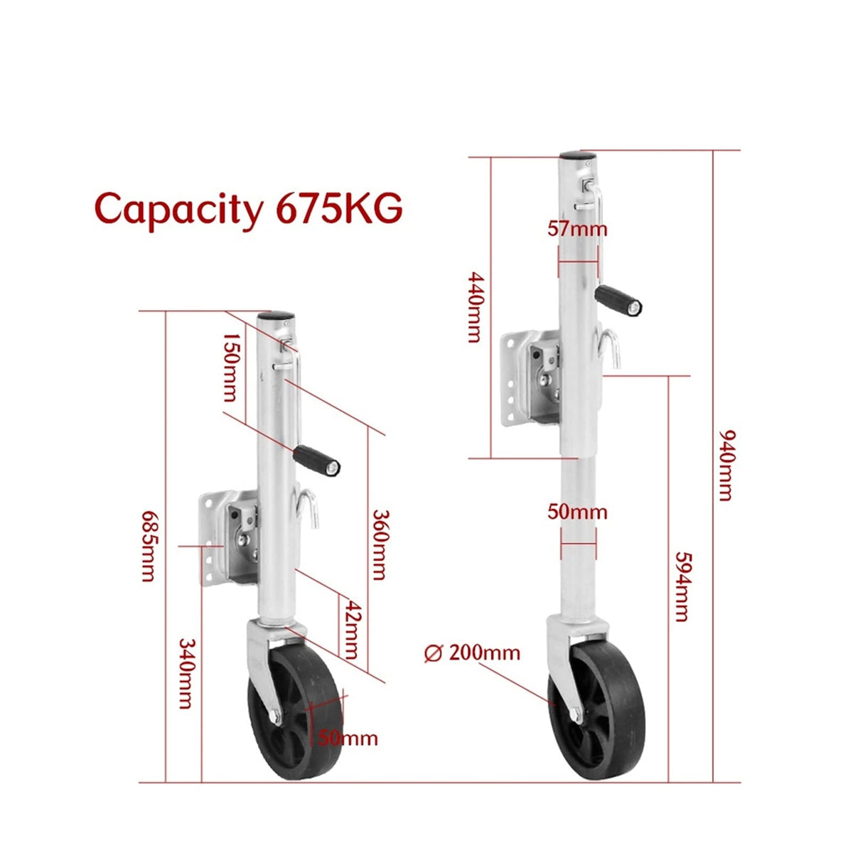 8 Inch Solid Swivel RV Trailer Jack B4843
