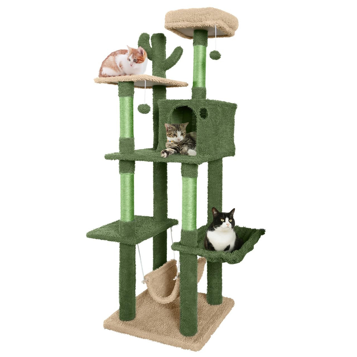 70-Inch Multi-Level Cat Tree with Plush Perch M385