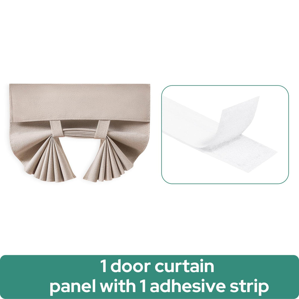 100% Blackout Linen Door Curtains 26x68 Inch E195