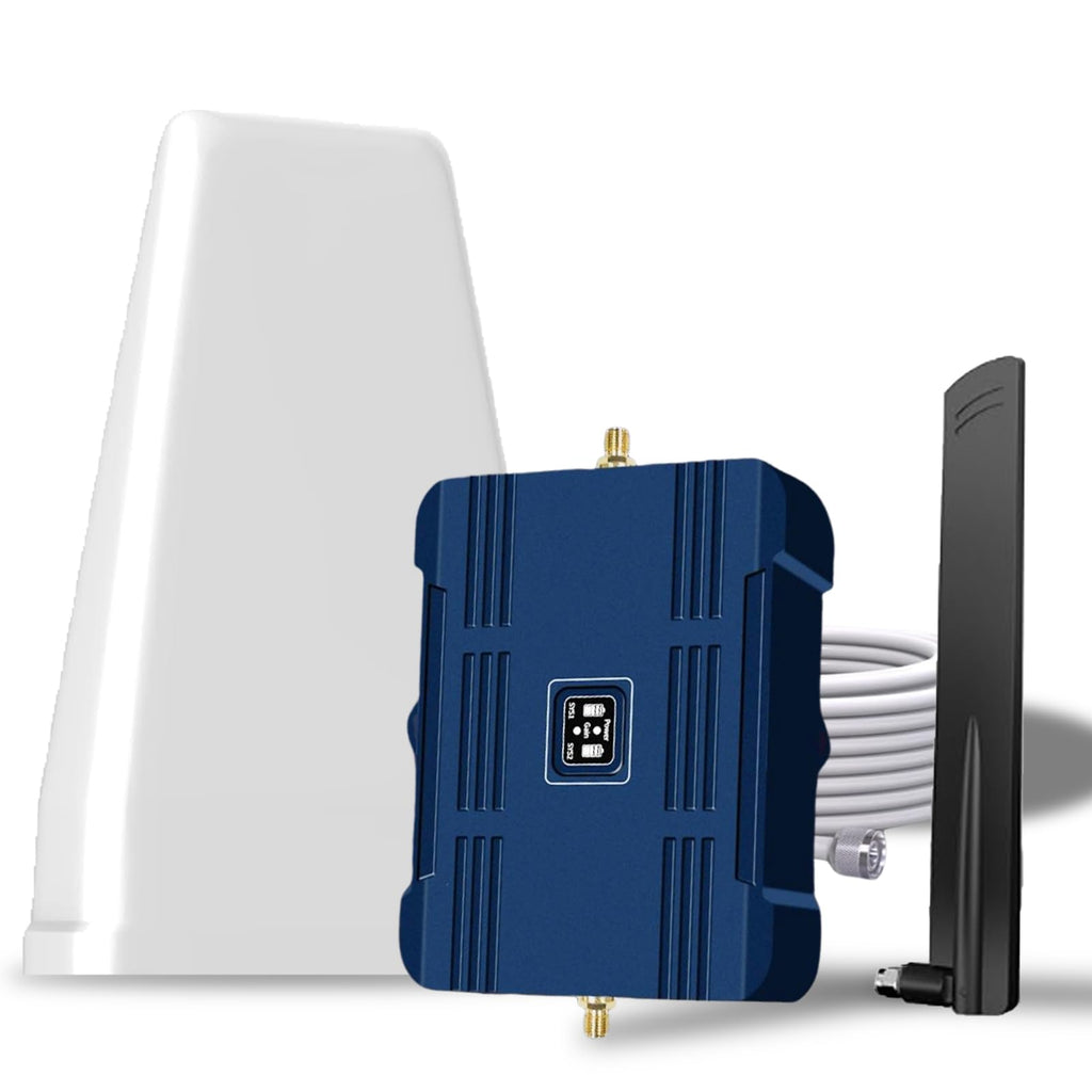 Cell Phone Signal Booster for Home Up to 7,000 sq ft Band 5/12/13/17 Light Blue Y752761