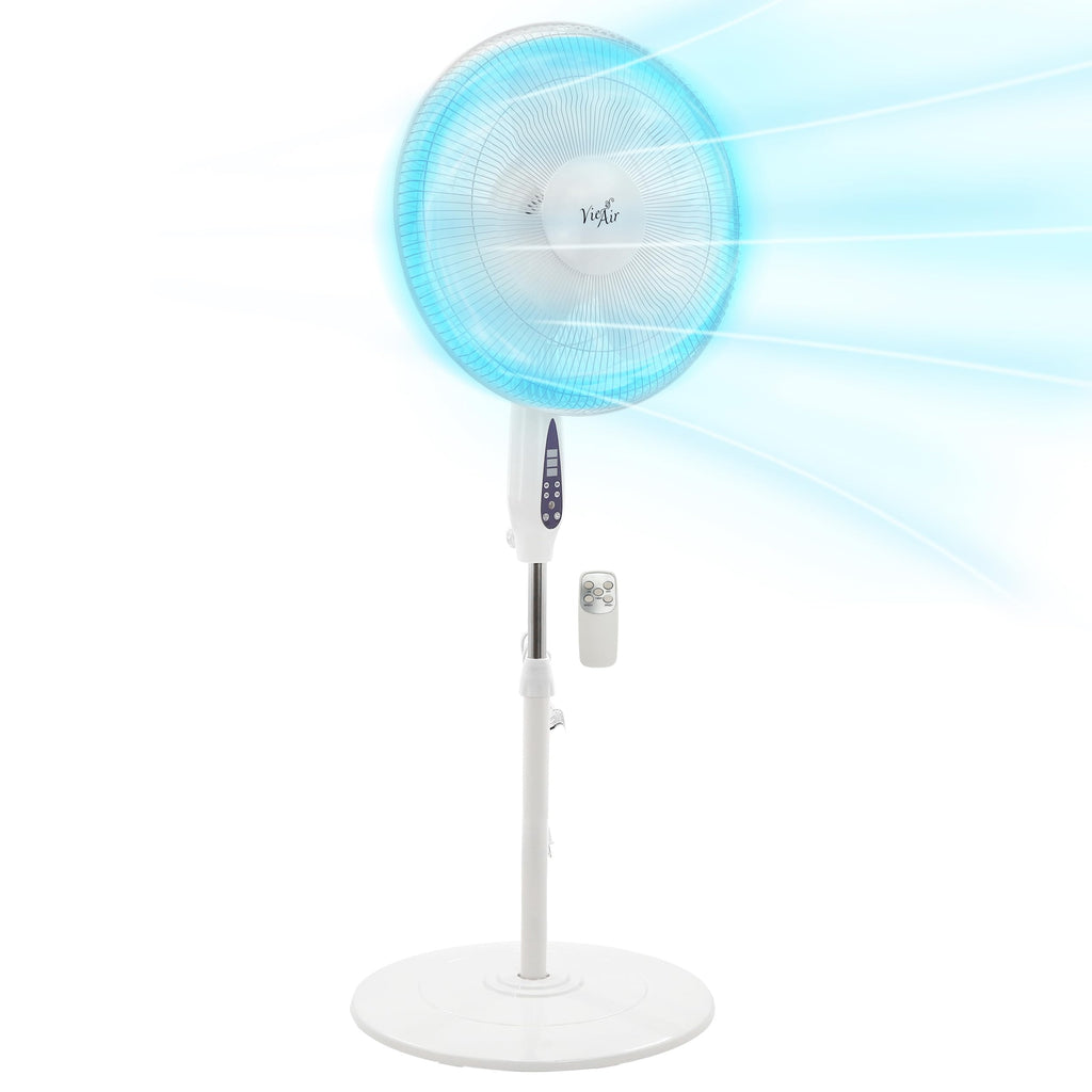 16 Inch 3 Speed Oscillating Stand Fan with Timer and Remote Control Q10485