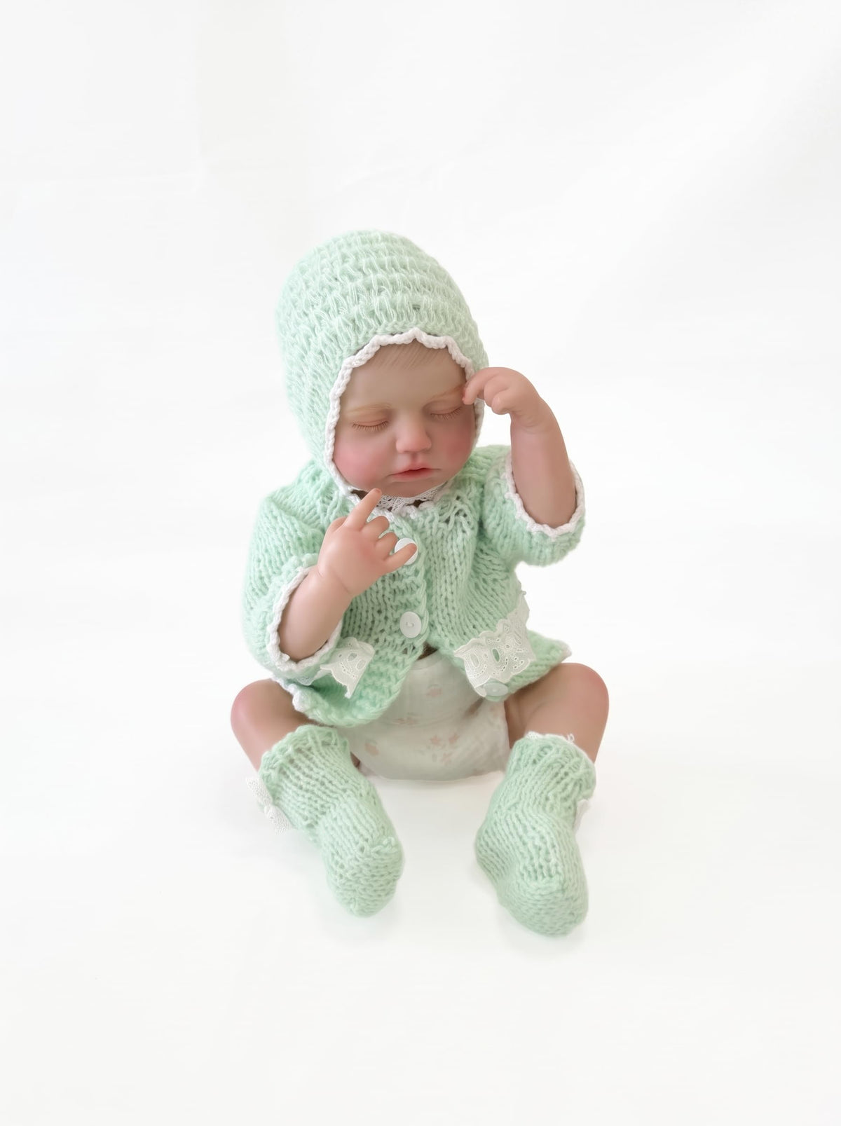 20-Inch Sleeping Reborn Baby Doll with Knitted Hat C5304