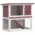 Outdoor Wooden 2-Tier Rabbit Hutch with Tray C1223