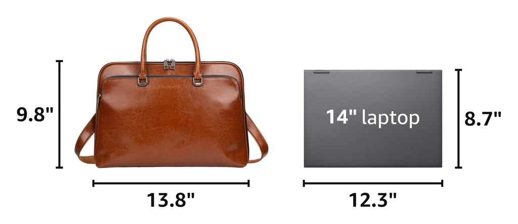 Genuine Leather Laptop Messenger Bag 13.3 15.6 inch V9439