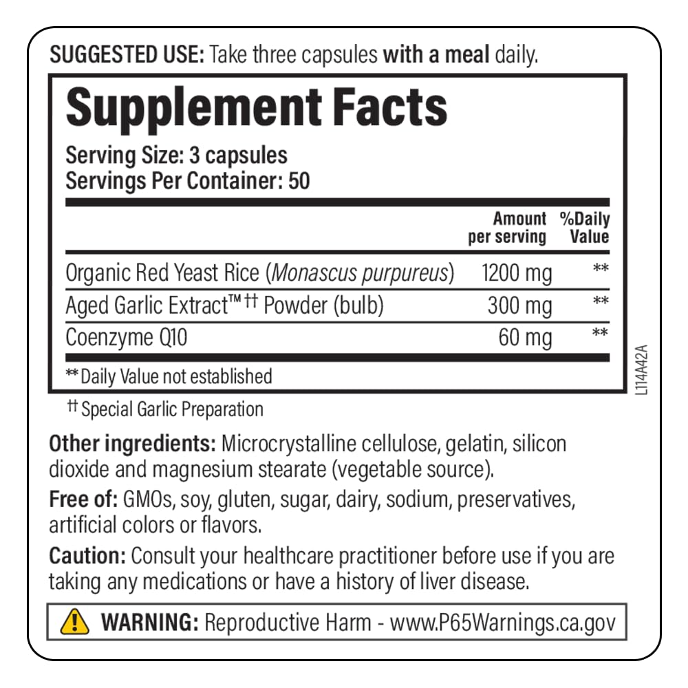 Aged Garlic Extract Red Yeast Rice CoQ10 150 Capsules C859