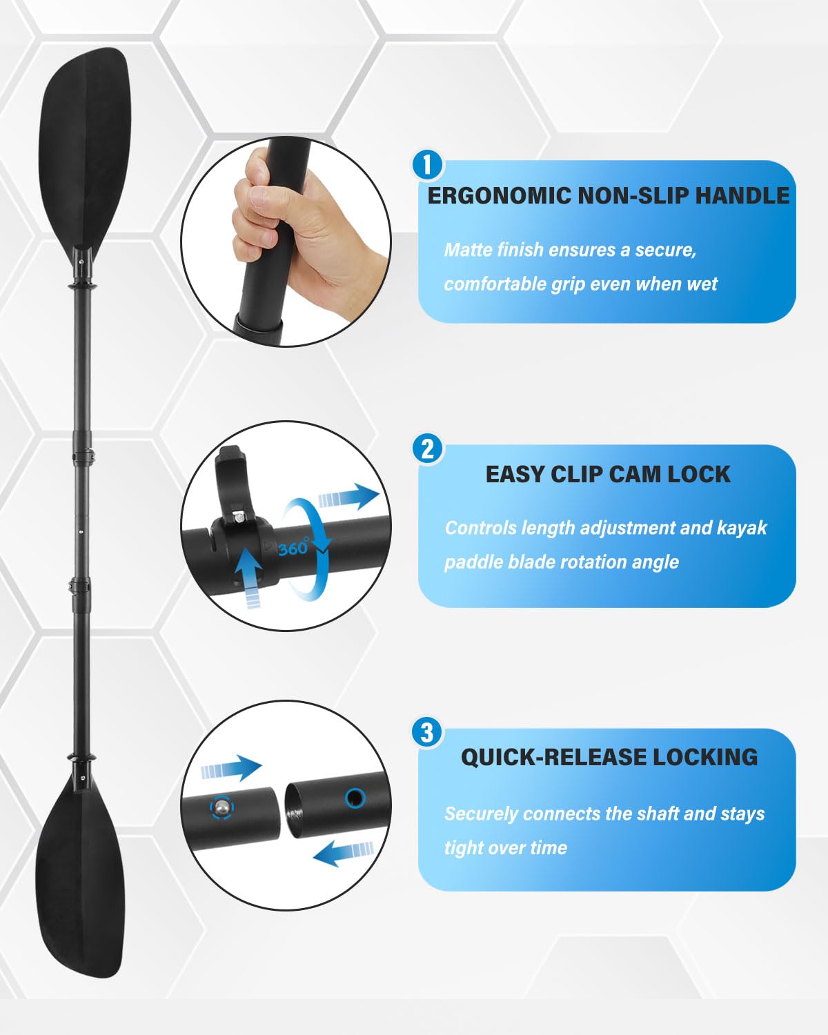 Adjustable Telescopic Kayak Paddle with Storage Bag Y780