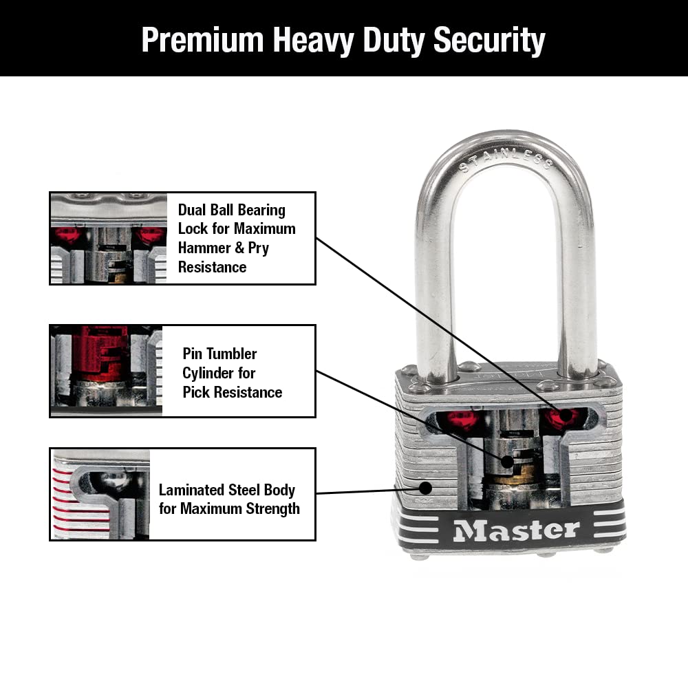 Stainless Steel Keyed-Alike Padlock 4 Pack Y158524