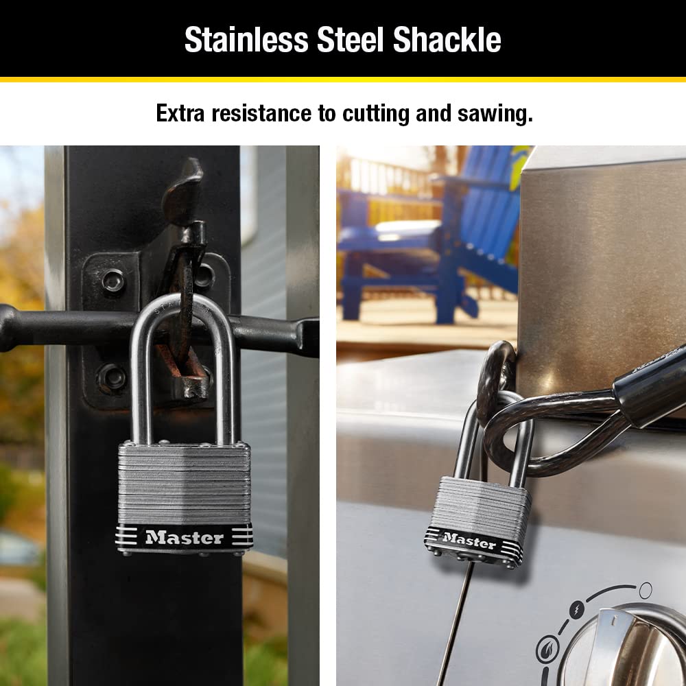 Stainless Steel Keyed-Alike Padlock 4 Pack Y158524