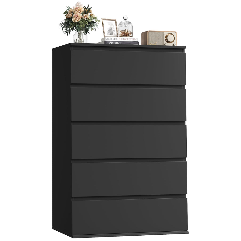 Black 5 Drawer Dresser T258