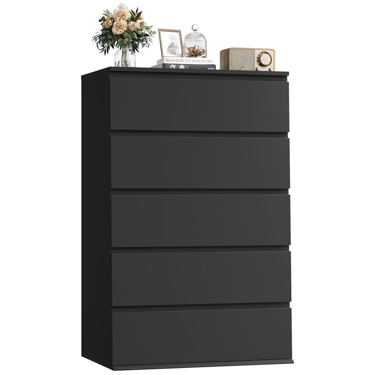 Black 5 Drawer Dresser T258