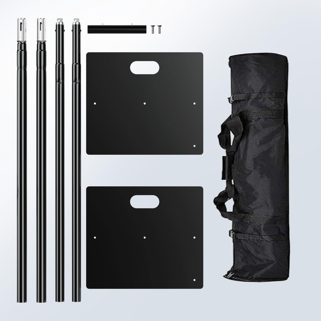 8ftx10ft Adjustable Heavy Duty Black Pipe and Drape Backdrop Stand J5258