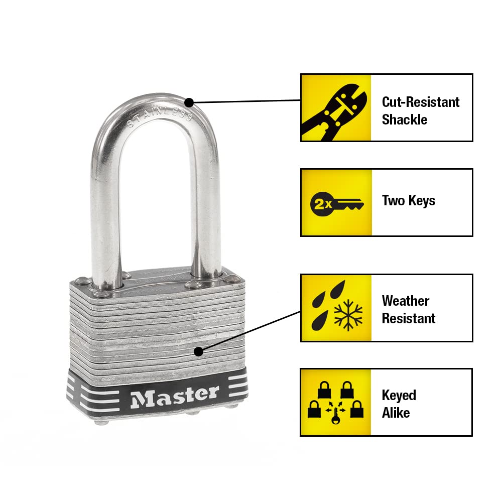 Stainless Steel Keyed-Alike Padlock 4 Pack Y158524