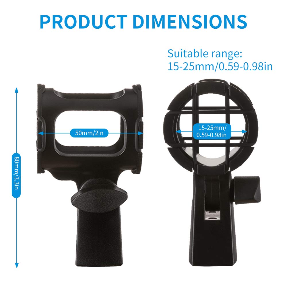 Microphone Shock Mount Holder Clip Anti-Vibration for Condenser Shotgun Mic B763956