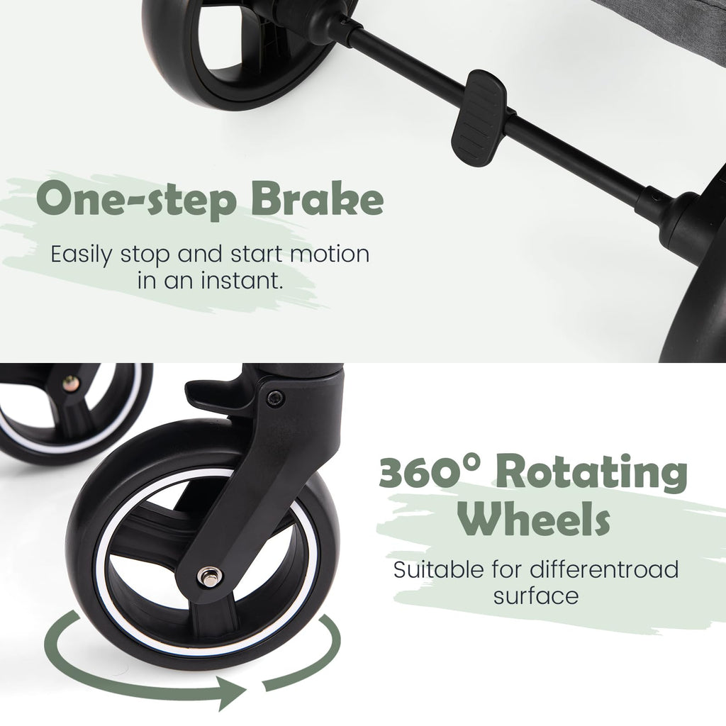 2 in 1 Convertible Baby Stroller with Reversible Seat Y22521