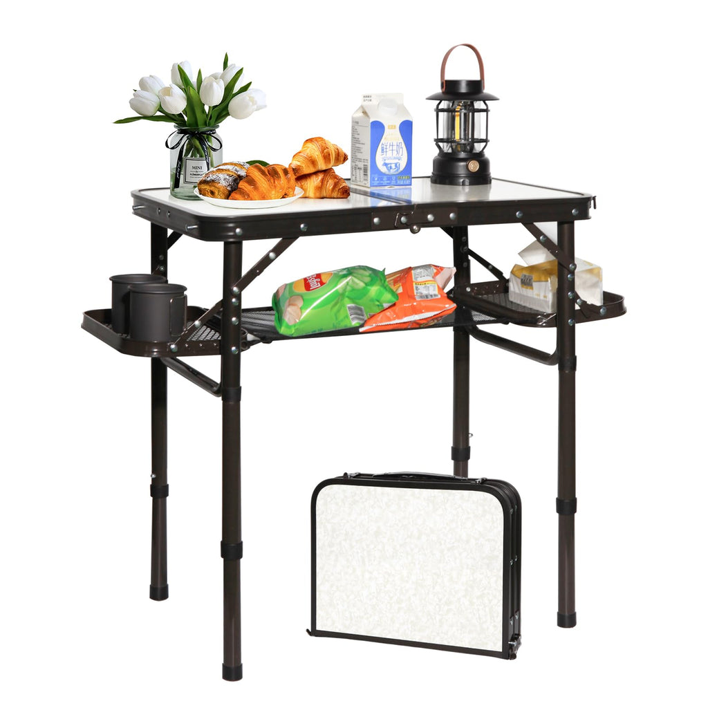Folding Aluminum Camping Table 3-Height Adjustable with Carry Handle N499
