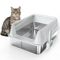 Stainless Steel High Sided Cat Litter Box with Lid W18266