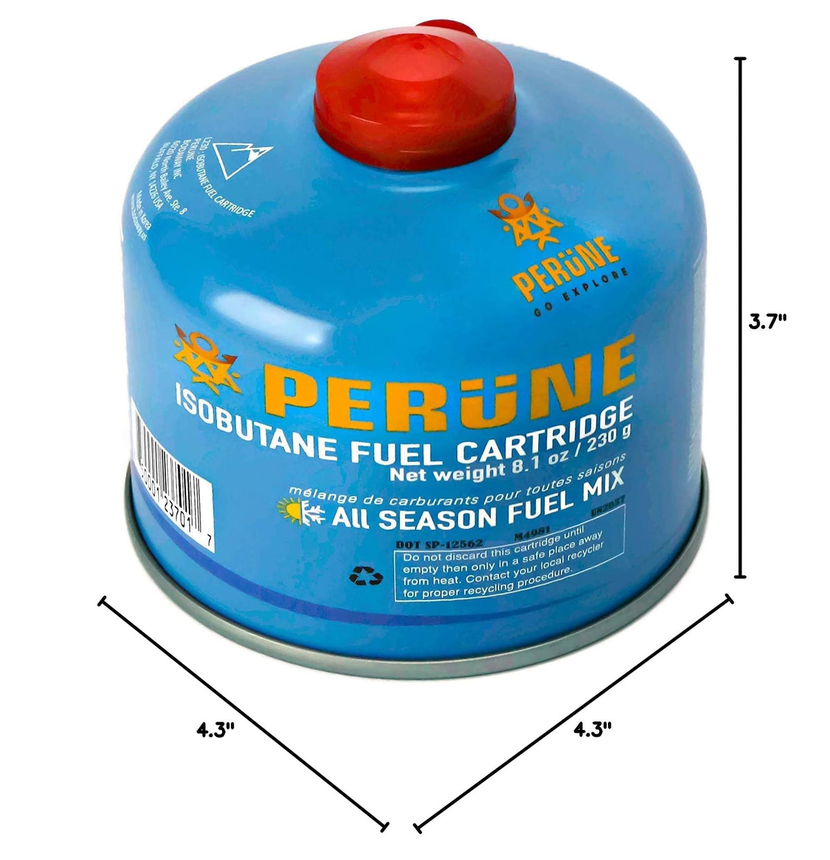 230gram 4 Pack Iso-Butane Camping Fuel Canister B375215