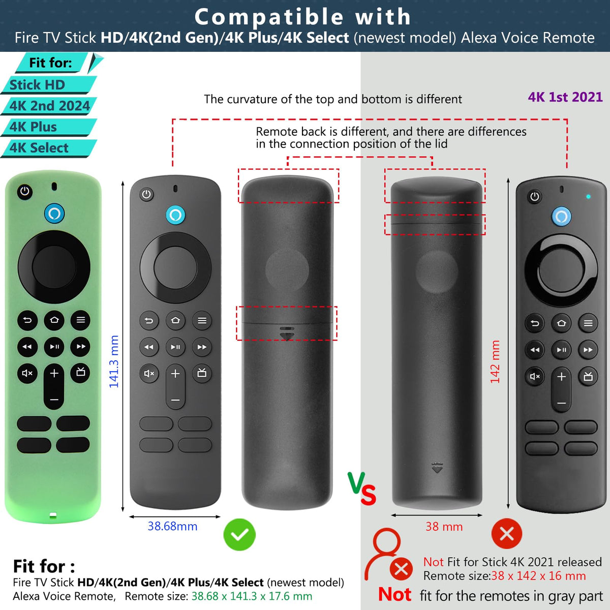 Remote Cover Case 2pcs Silicone Sleeve with Wrist Strap V566524