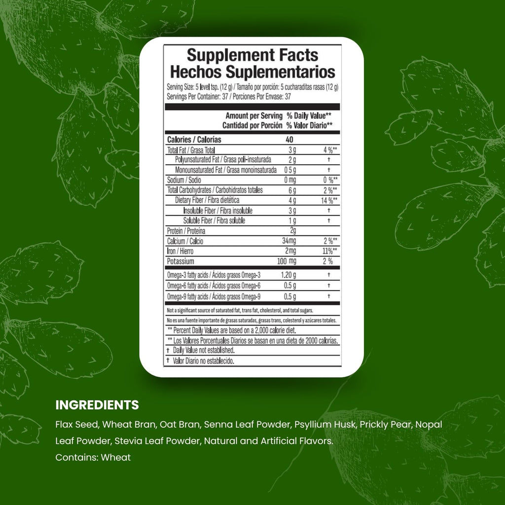 Fiber Powder 1 Lb Flax Seed Psyllium Husk Oat Wheat Bran K3401