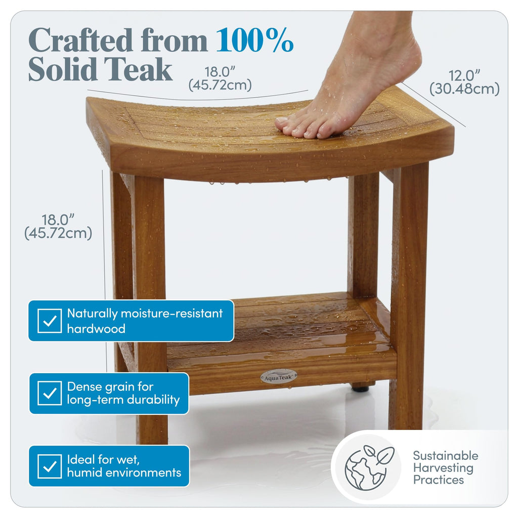 18" Teak Shower Bench Z43145