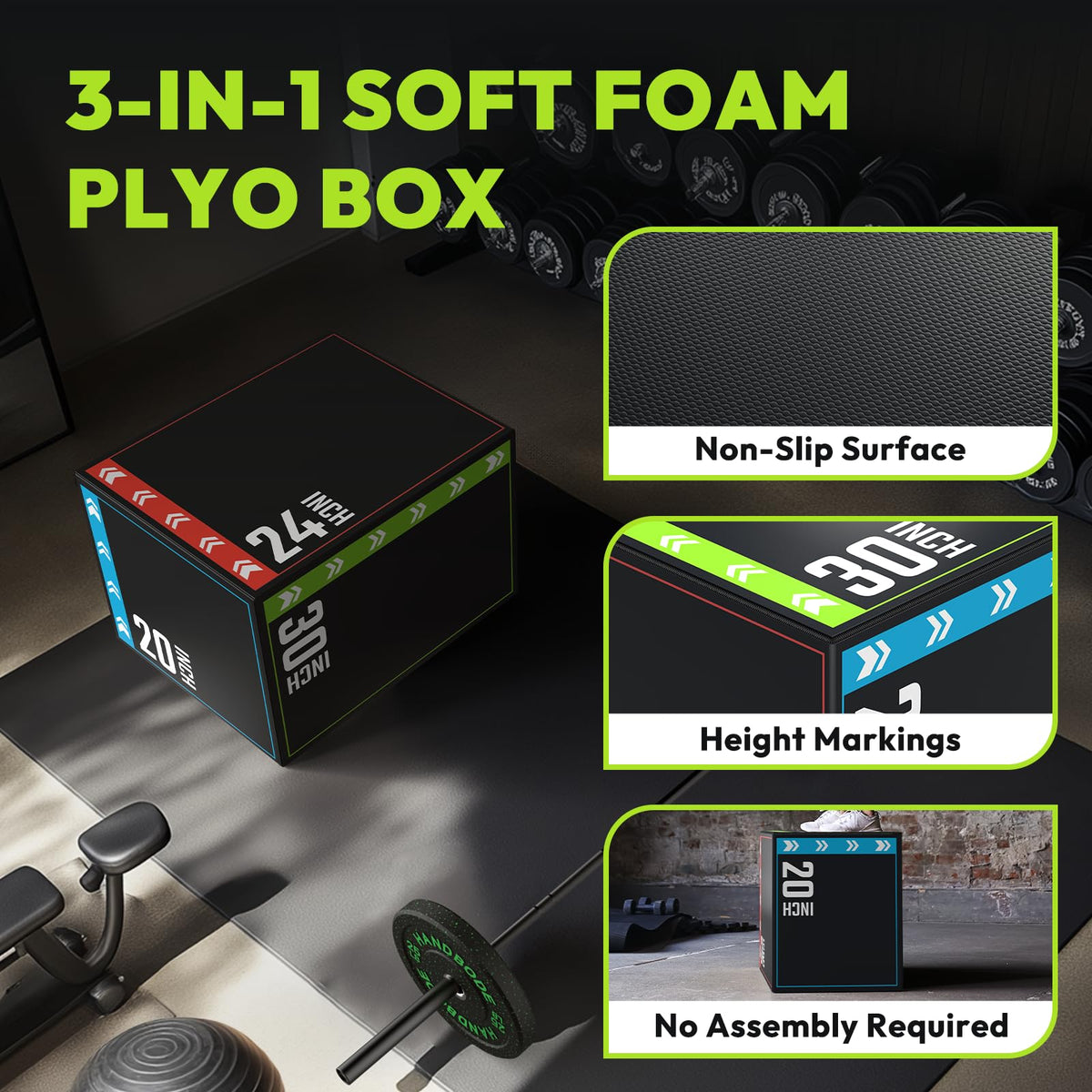 3-in-1 Plyometric Jump Box H9574