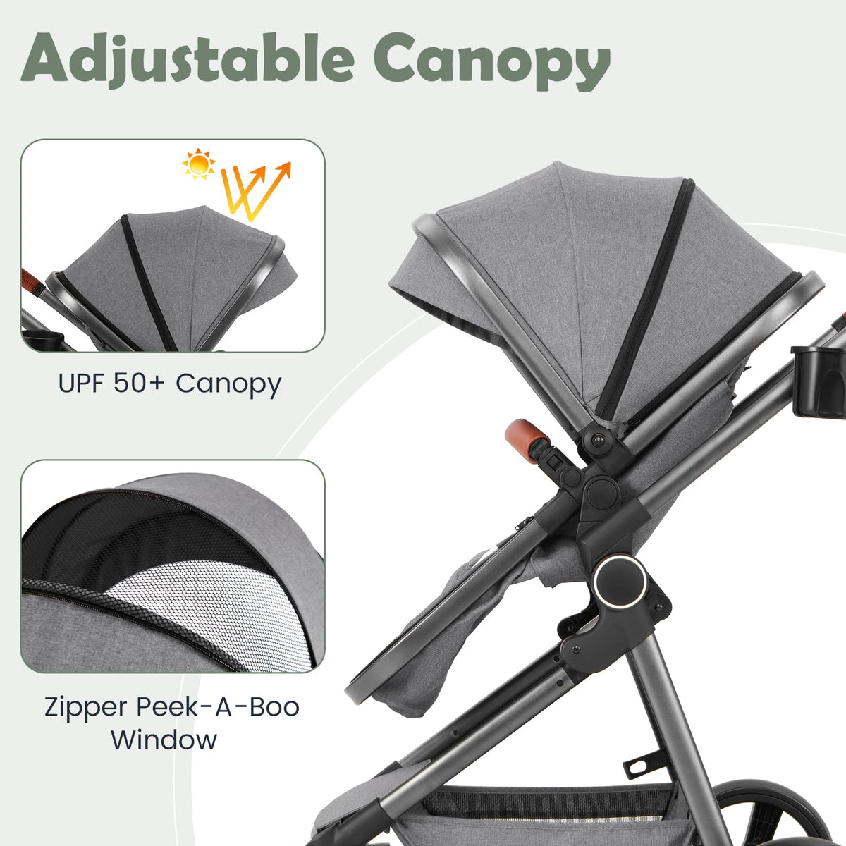 2 in 1 Convertible Baby Stroller with Reversible Seat Y22521