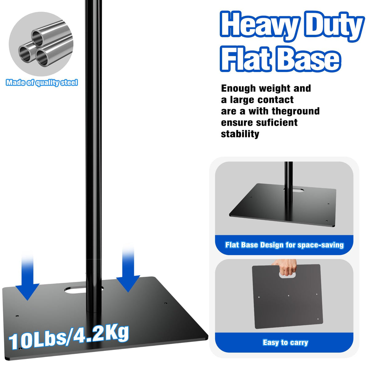 8ftx10ft Adjustable Heavy Duty Black Pipe and Drape Backdrop Stand J5258