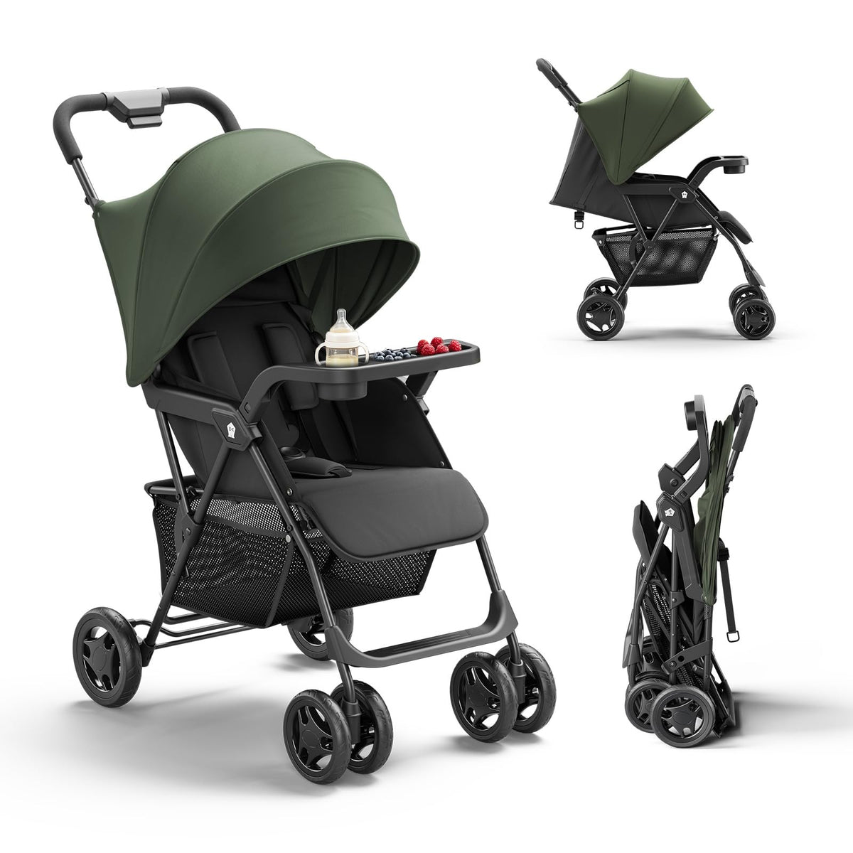 Lightweight Umbrella Travel Stroller with Near-Flat Recline Seat E1839