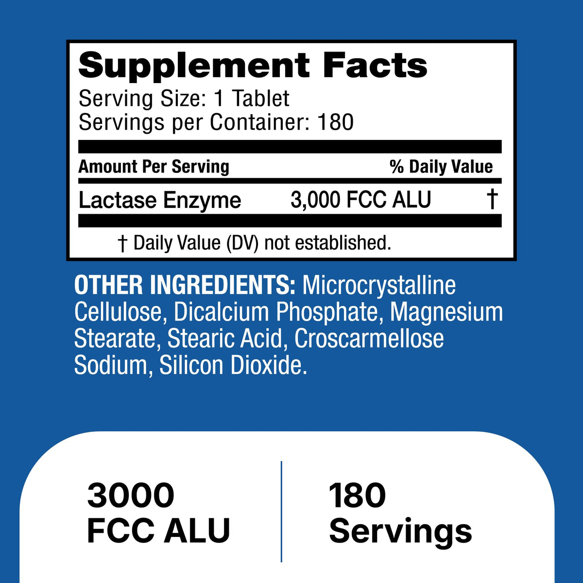 Unflavored Lactase Enzyme Tablets 180 Ct Y43150