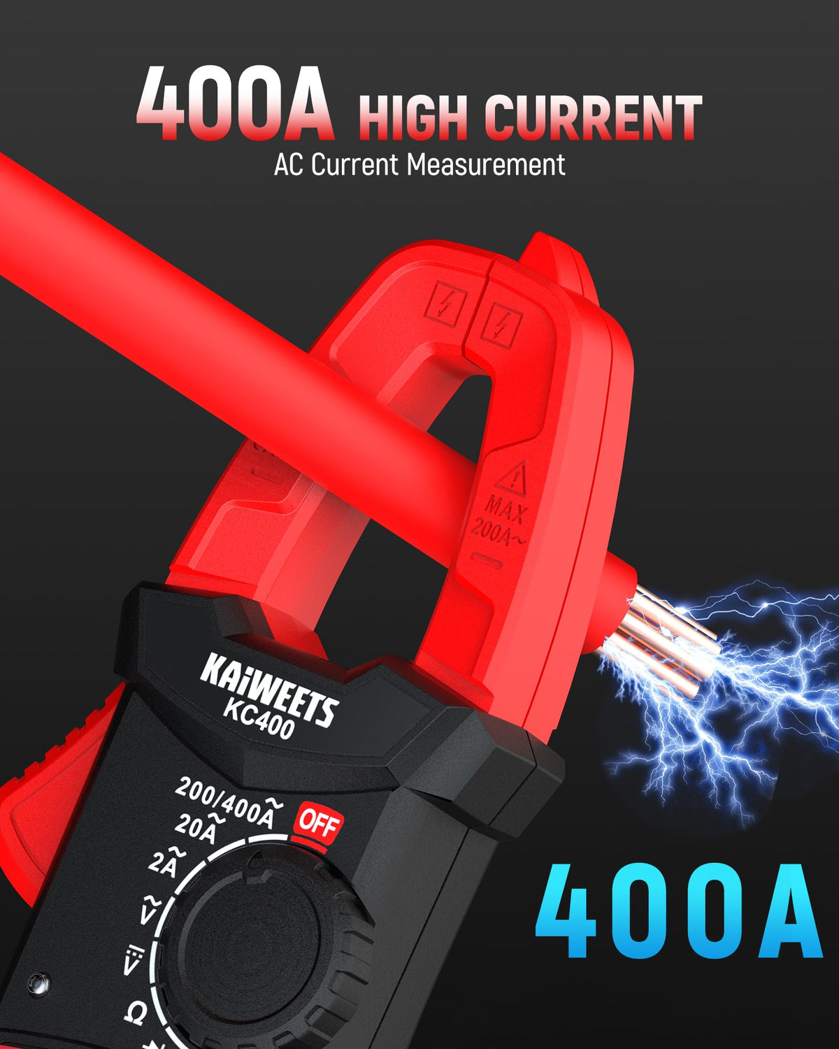 Digital Clamp Meter, 2000 Counts, 400A AC Current, 600V AC/DC, Auto Ranging I67990