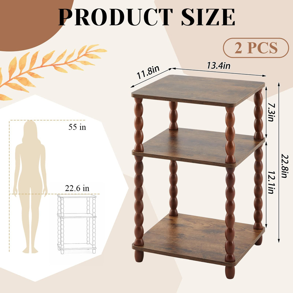 Set of 2 Small 3-tier Square Side Table Y676611