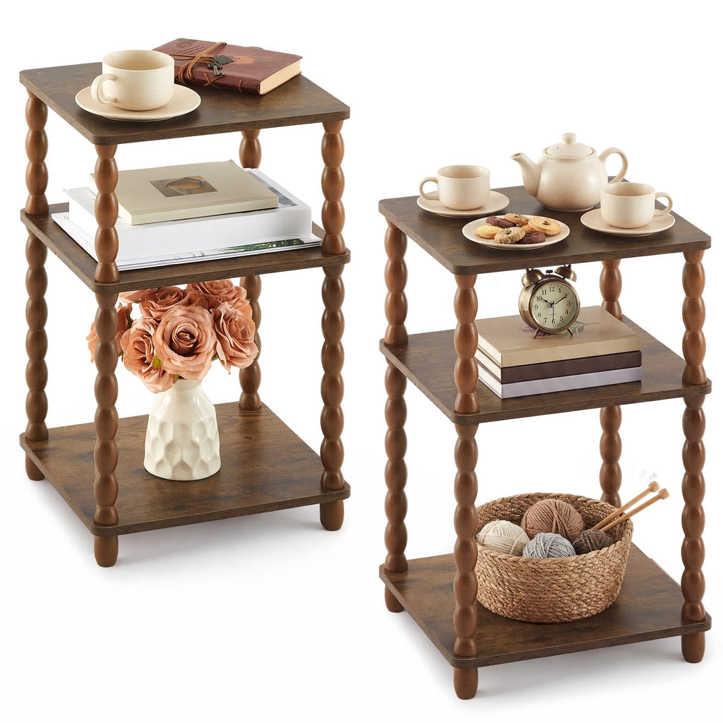 Set of 2 Small 3-tier Square Side Table Y676611