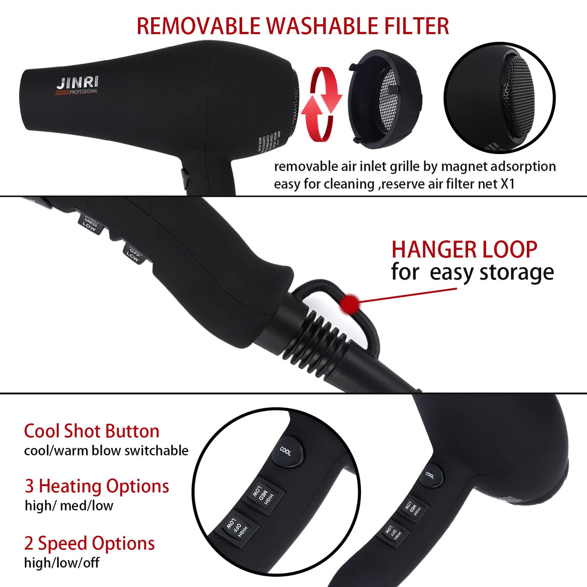 1875W Ionic Infrared Hair Dryer with Diffuser T83552