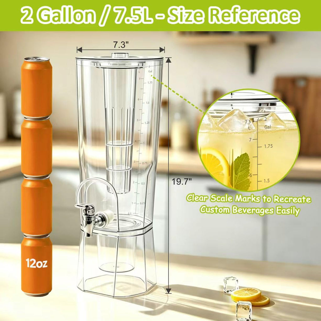 2 Gal Drink Dispensers with Stand & Fruit Infuser Q940970