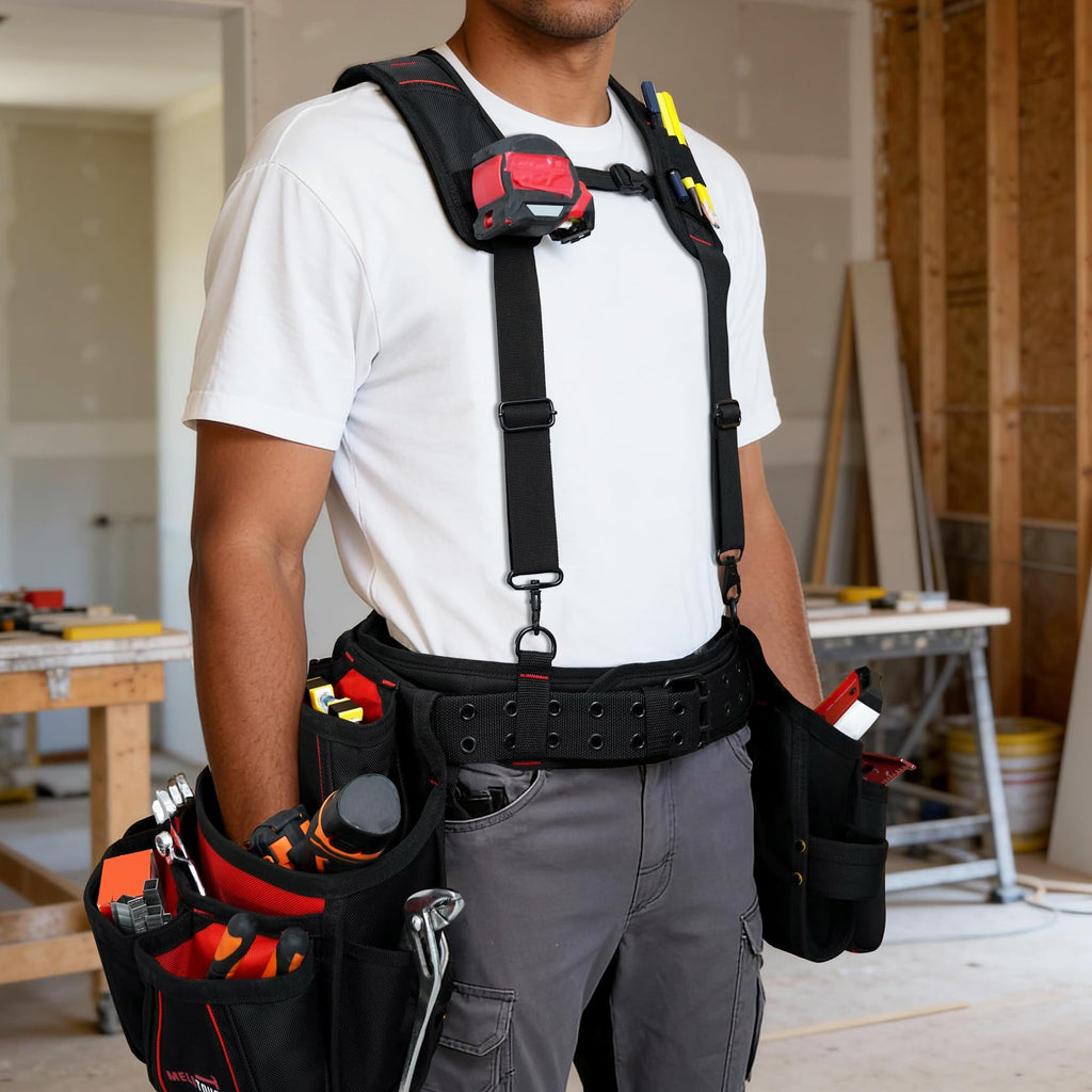 Tool Belt with Suspenders Heavy Duty Carpenter Apron W862186