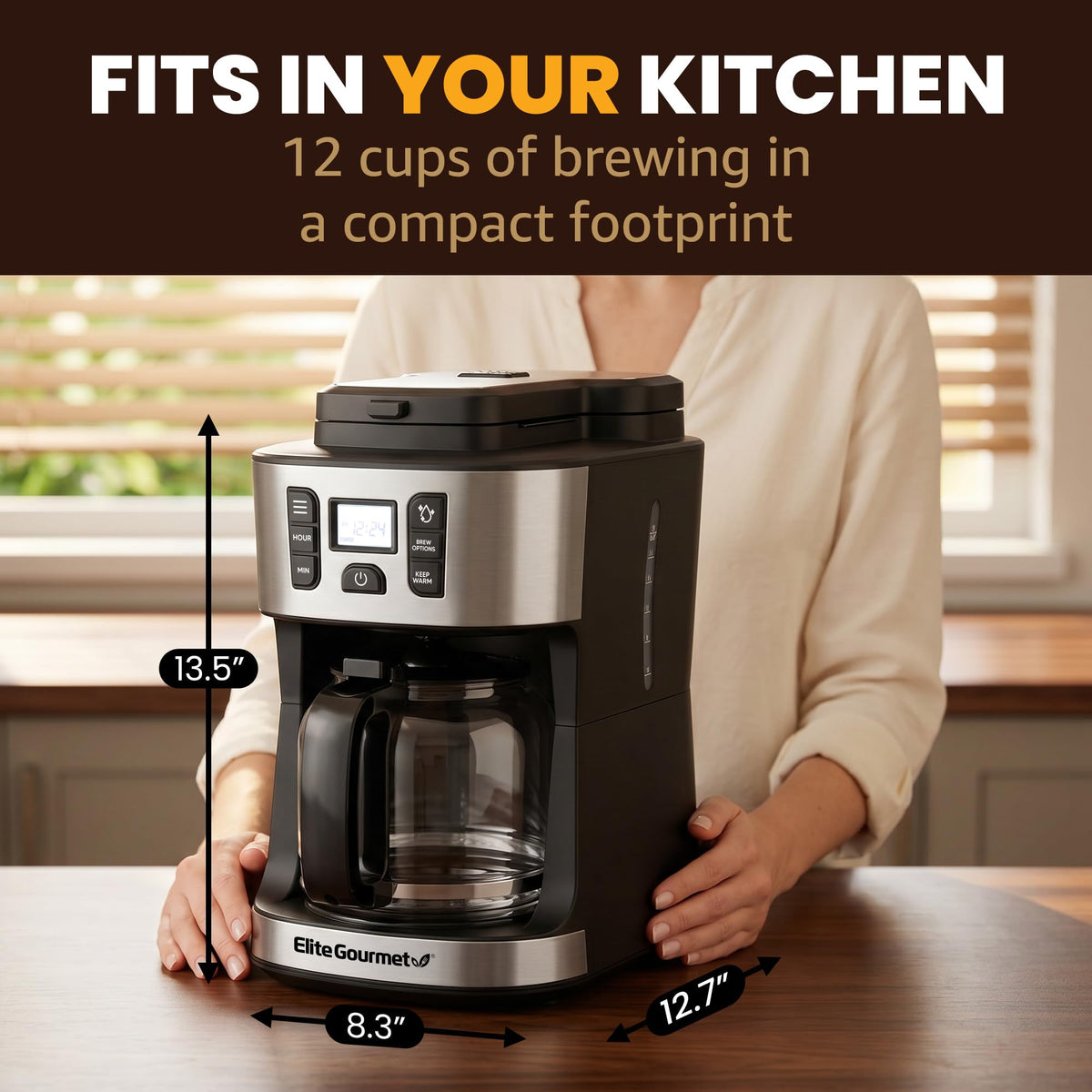 12-Cup Coffee Maker with Built-In Grinder K4114