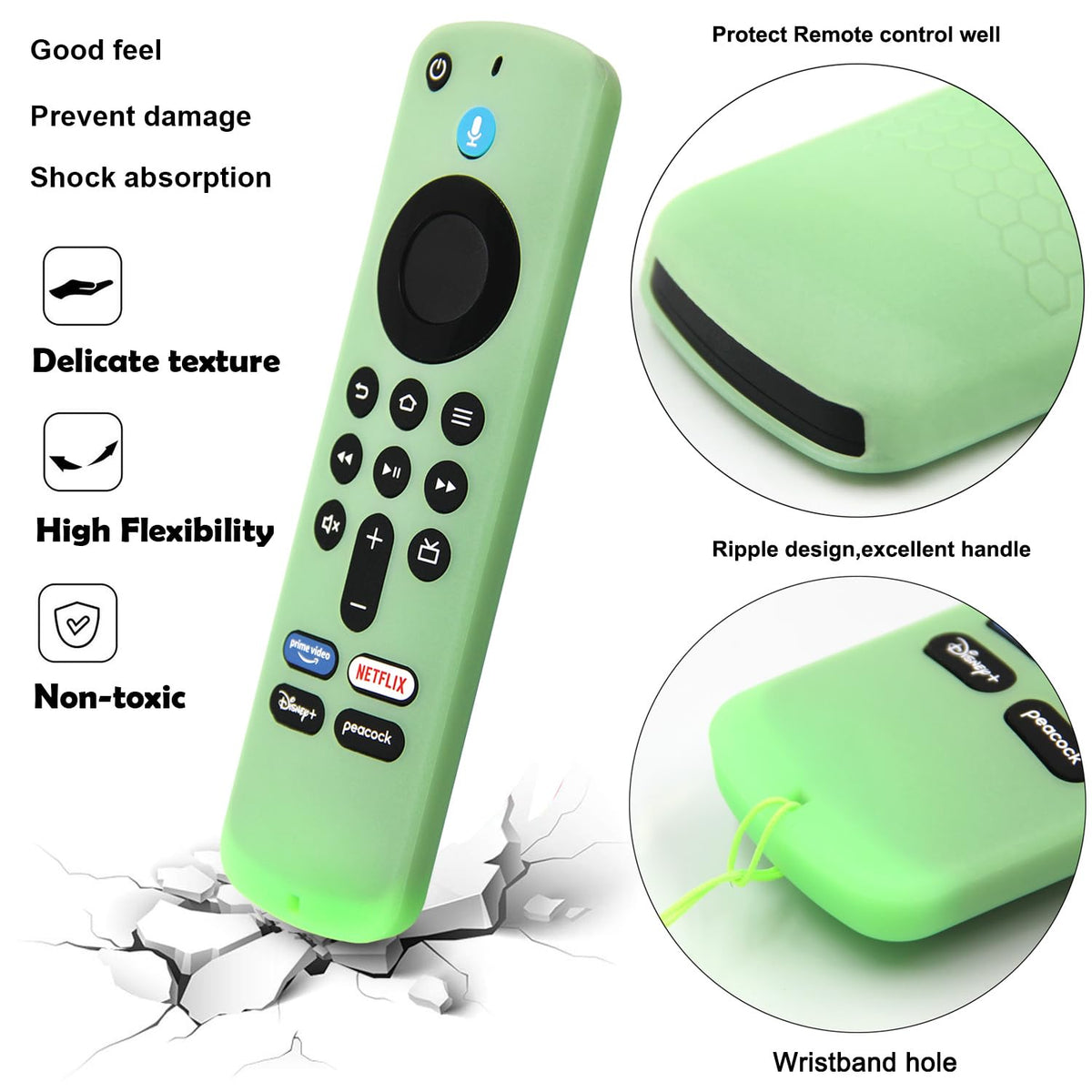 Remote Cover Case 2pcs Silicone Sleeve with Wrist Strap V566524