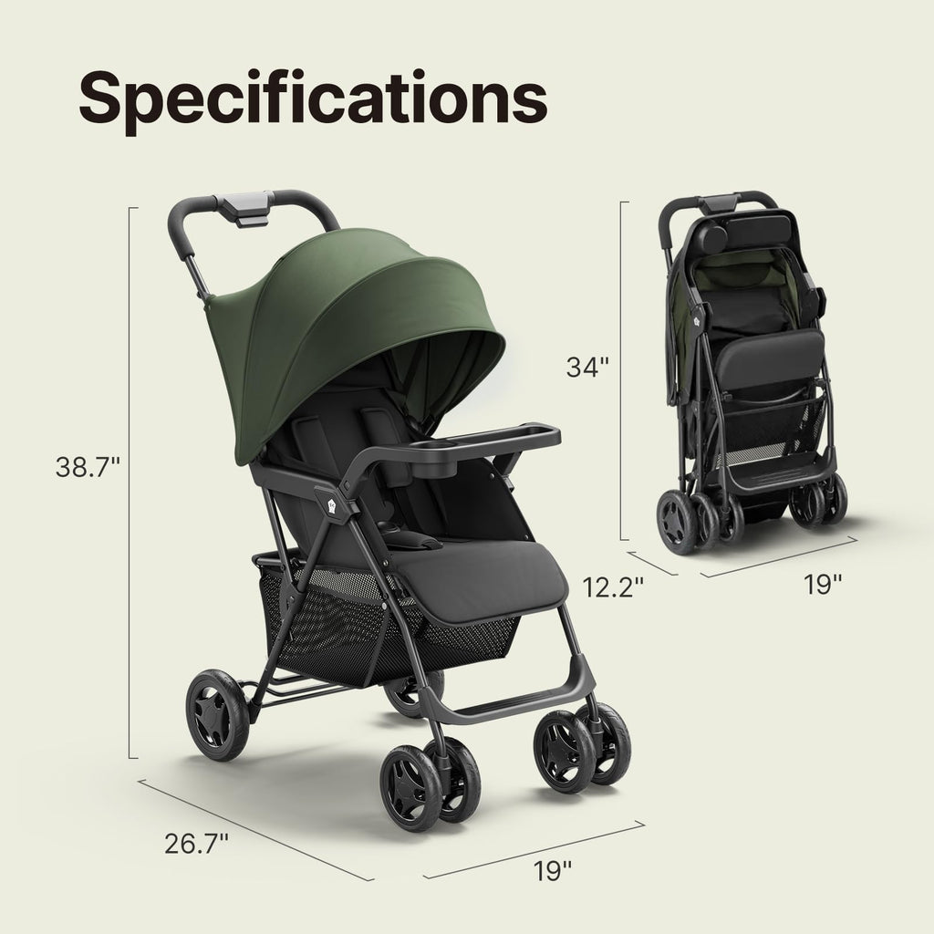 Lightweight Umbrella Travel Stroller with Near-Flat Recline Seat E1839