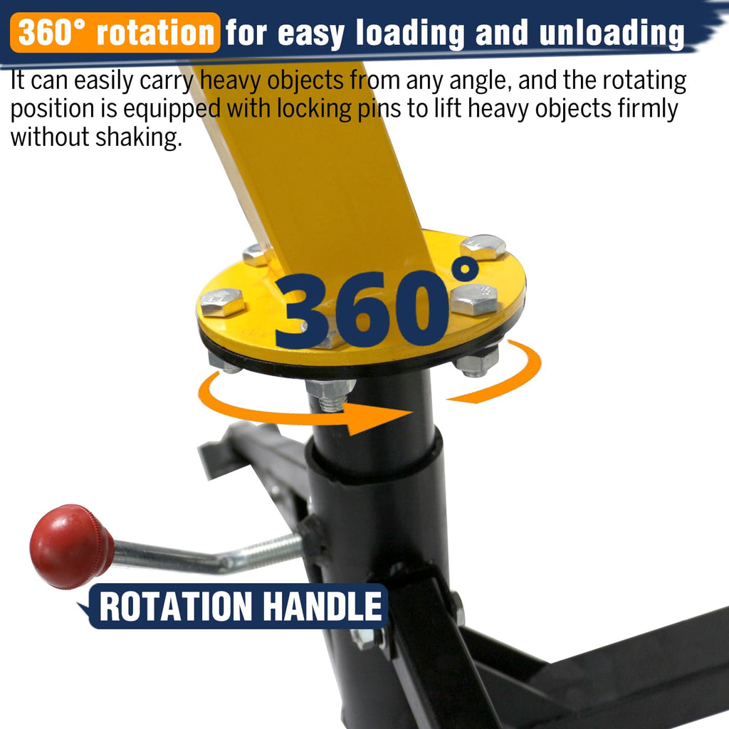 1000lb Capacity Hydraulic 360° Swivel Truck Crane F20973