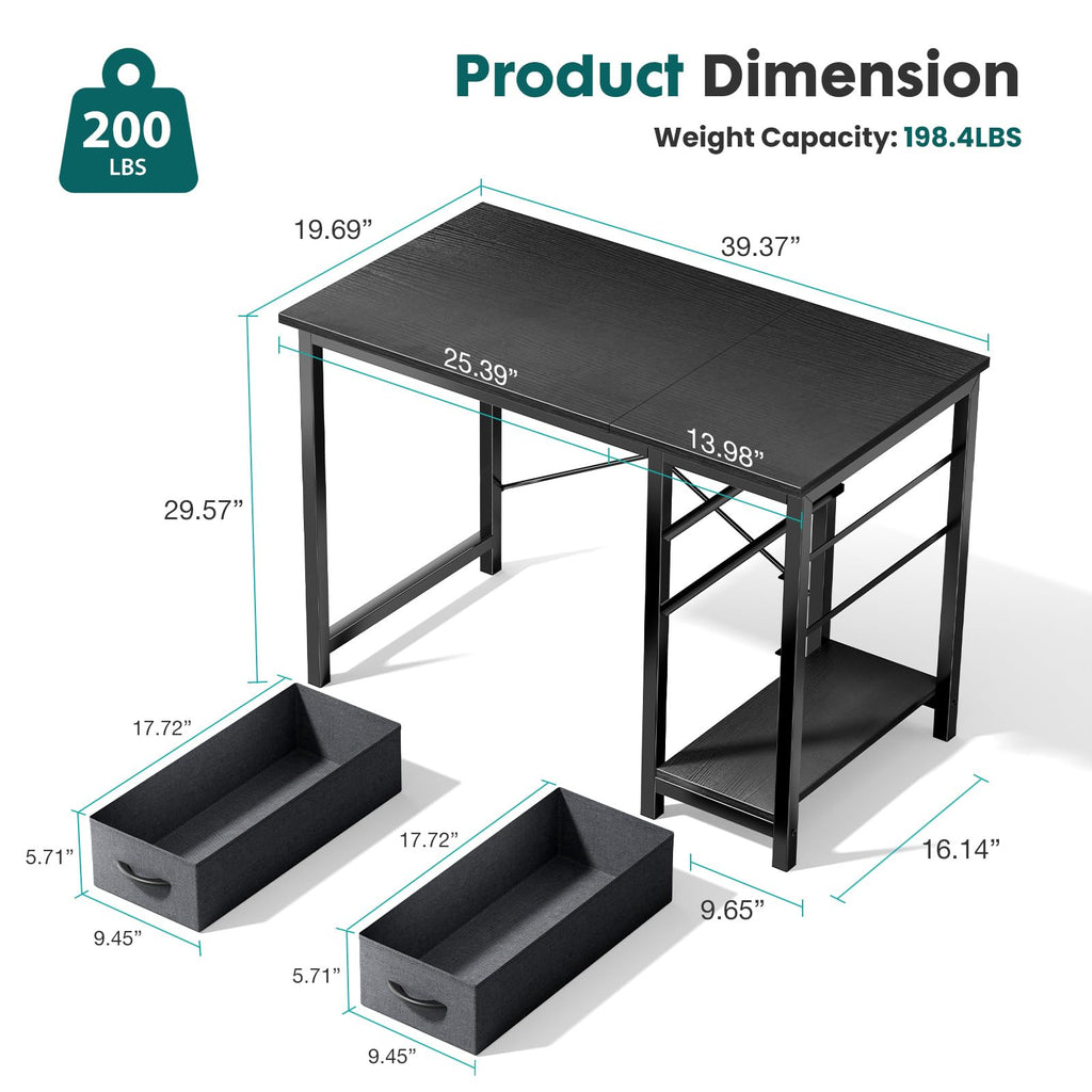 40-Inch Computer Desk with Drawers H872606