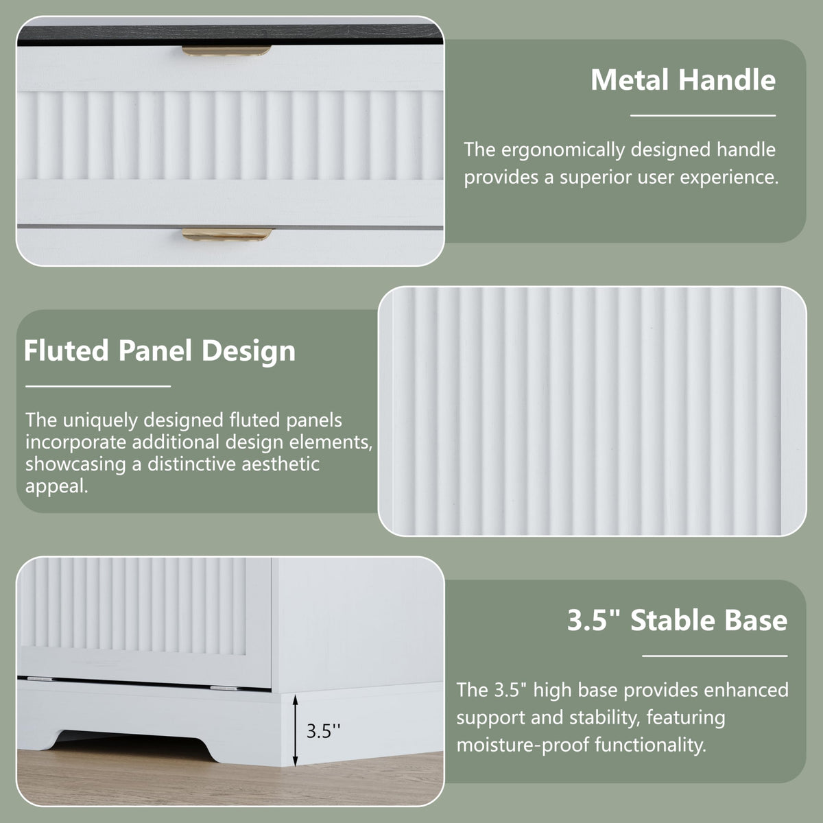 White Double Tilt Out Trash Can Cabinet J121