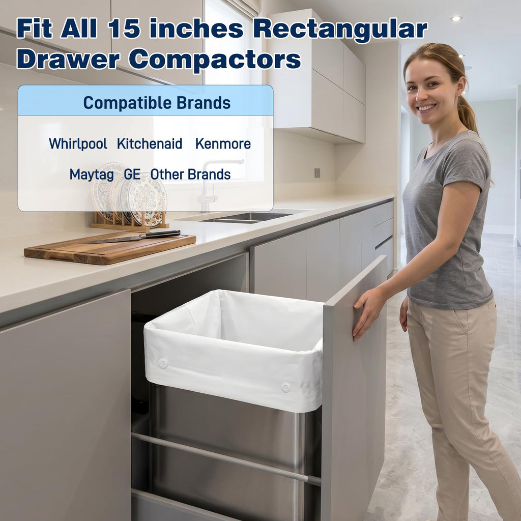 60-pack Trash Compactor Bags with Pre-punched Holes W3431